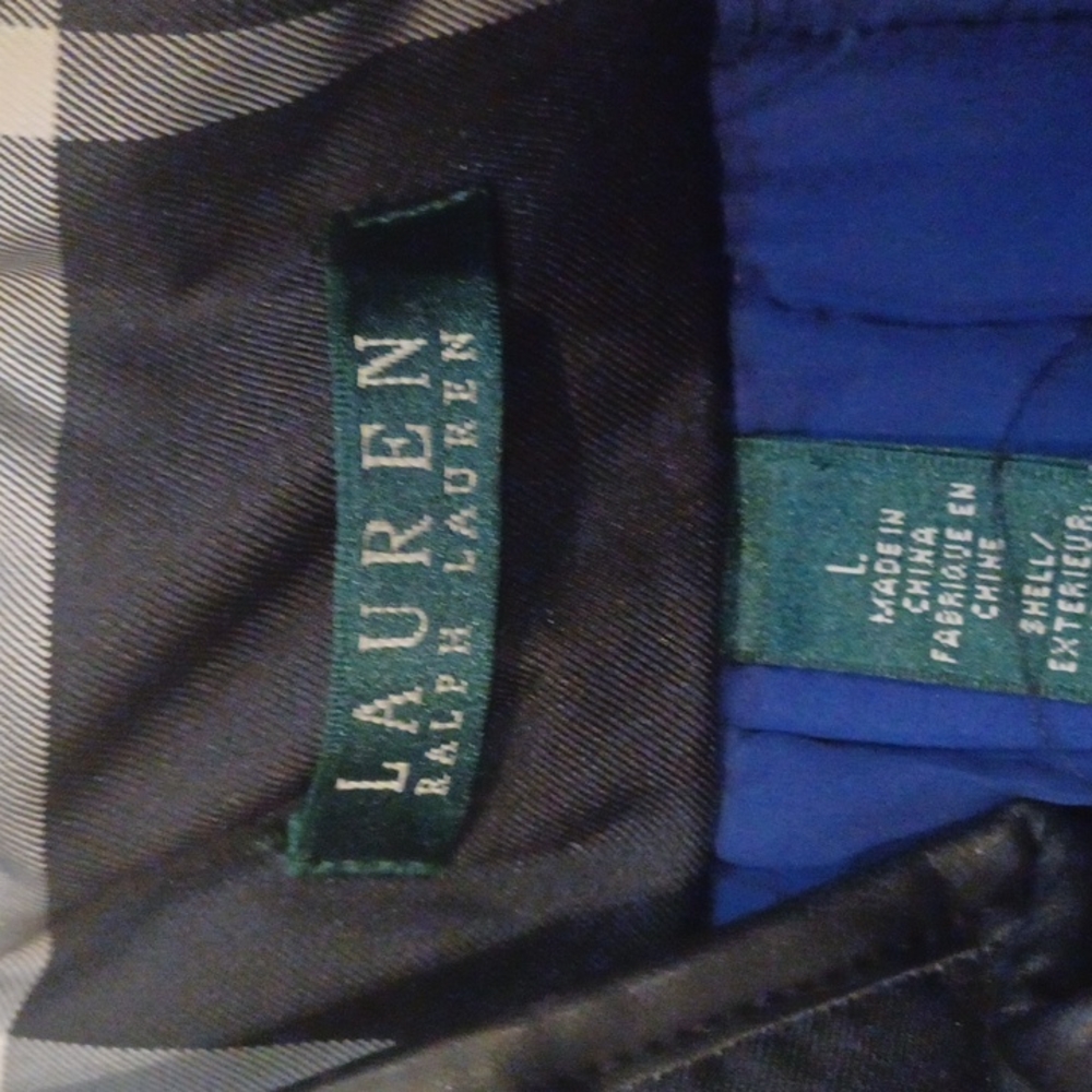 Lauren Ralph Lauren Stylish Plaid Black/Ivory Cream Quilted Vest - Picture 3 of 5
